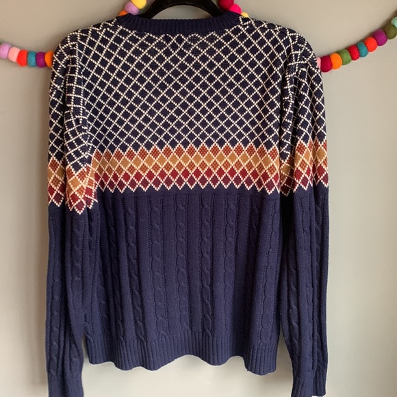 VTG 80s Montgomery Ward abstract cable knit v neck - Picture 5 of 5